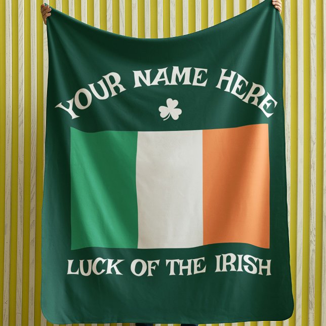 Couverture Polaire La Saint-Patrick Irlande Drapeau Nom personnalisé  (Créateur téléchargé)