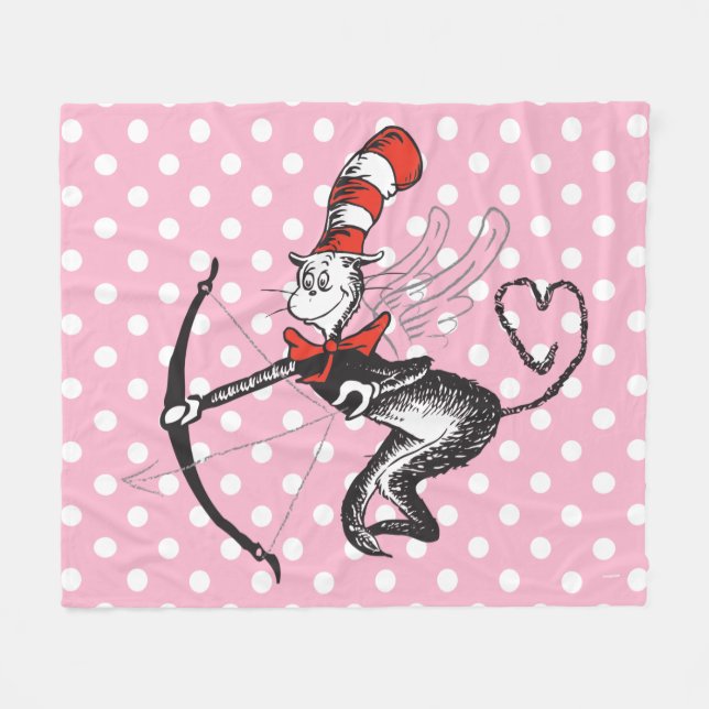 Couverture Polaire La Saint-Valentin de Dr. Seuss | Cupidon le Chat c (Devant (Horizontal))
