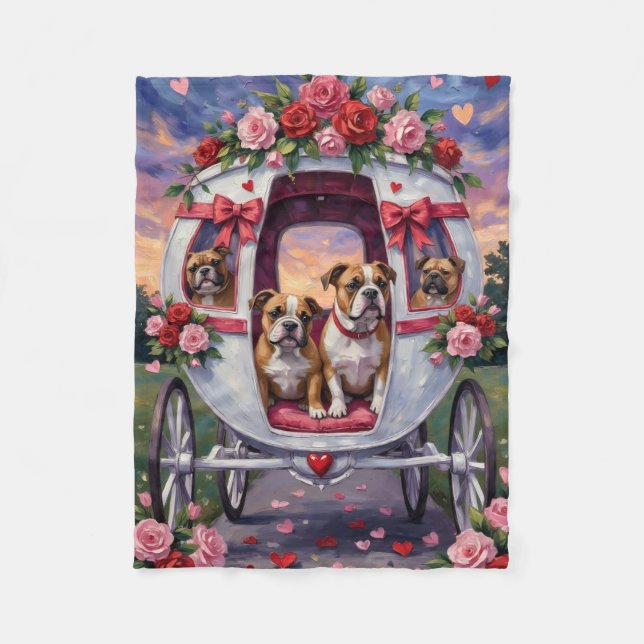 Couverture Polaire La Saint-Valentin du bouledogue (Devant)