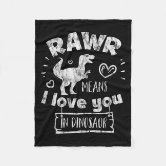 Couverture Polaire La Saint-Valentin T-rex Rawr Signifie Je T'aime En