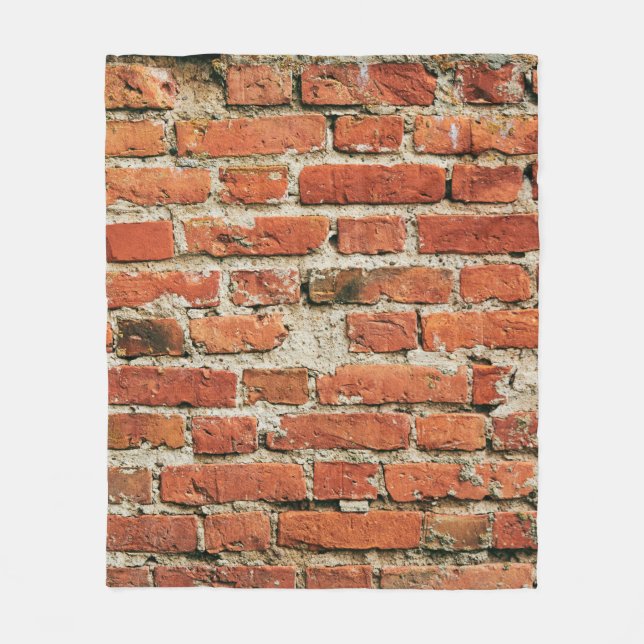 Couverture Polaire La texture de mur de brique rouge gronge arrière - (Devant)