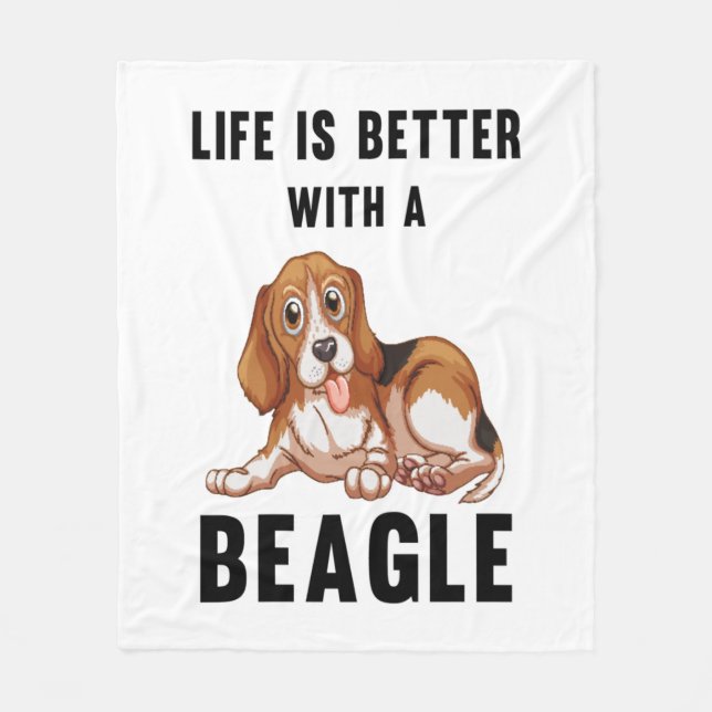 Couverture Polaire La vie est meilleure avec un Beagle (Devant)