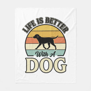 Couverture Polaire La vie est meilleure avec un chien vintage shirt d