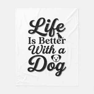 Couverture Polaire La vie est meilleure avec un chien vintage t-shirt