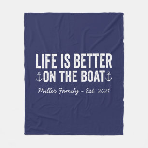 Couverture Polaire La vie est meilleure sur le bateau Nom de famille