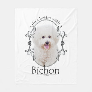 Couverture Polaire La vie est mieux Bichon Fleece Blanket
