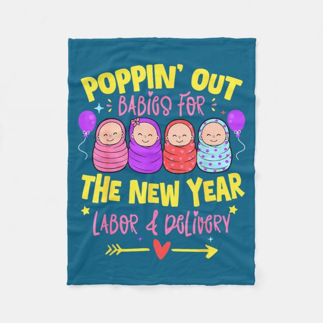 Couverture Polaire Labor And Delivery L&amp;d Nurse Happy New Year  (Devant)