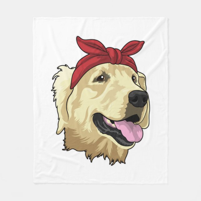 Couverture Polaire Labrador avec Bandana (Devant)