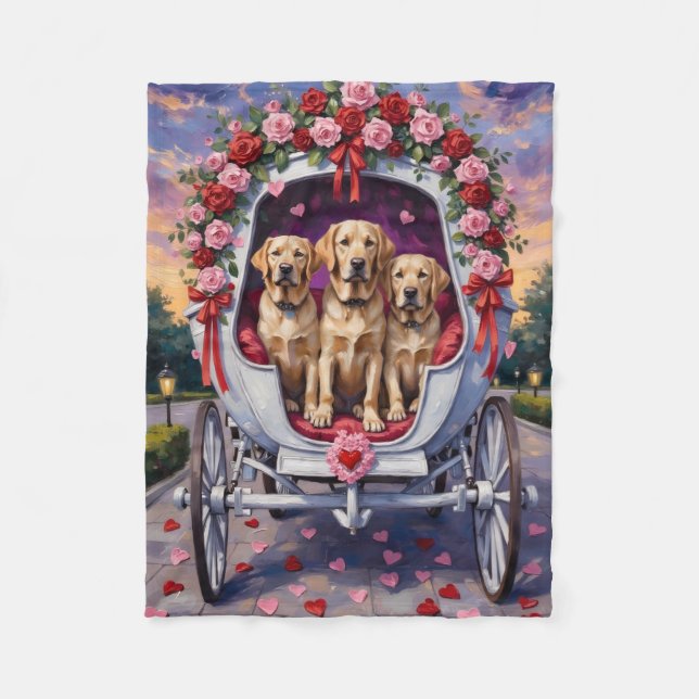 Couverture Polaire Labrador Dog Valentine's Day  (Devant)