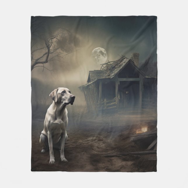 Couverture Polaire Labrador Halloween Épouvantable (Devant)