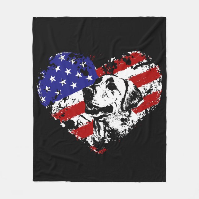 Couverture Polaire Labrador Heart Labrador Lover (Devant)