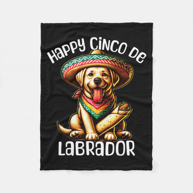 Couverture Polaire Labrador heureux cinq de mayo  (Devant)