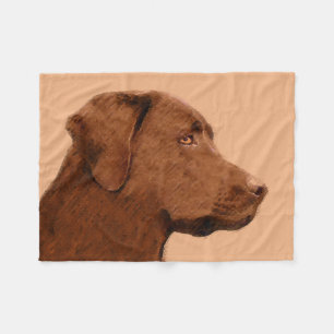 Couverture Polaire Labrador Retriever (Chocolat) Peinture - Chien Art