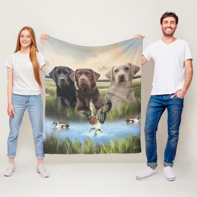 Couverture Polaire Labrador Retrievers, (Chasse aux chiens) (En situation)