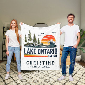Couverture Polaire Lac Ontario Vintage Grands Lacs Vie Lacustre