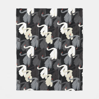 Couverture Polaire Lac Swan vintage : Motif Monotone.