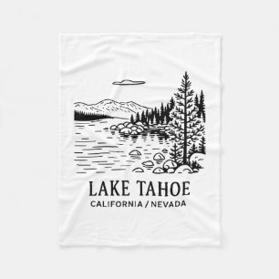 Couverture Polaire Lac Tahoe Dessin au trait Californie Nevada Nature