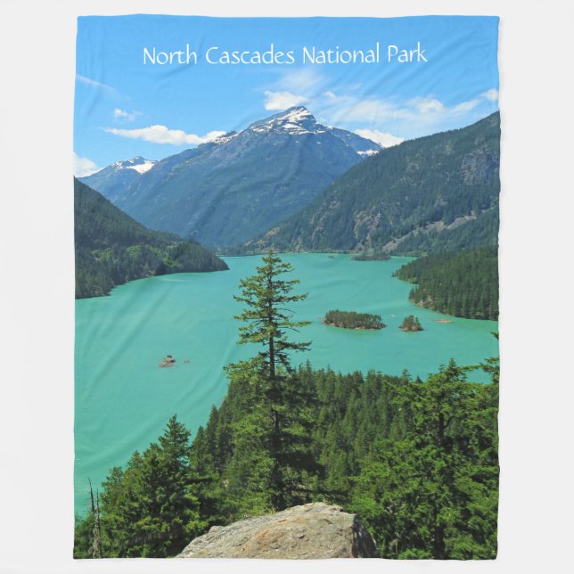 Couverture Polaire Lac Turquoise de Snowy Mountain à Washington (Devant)