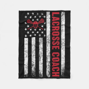 Couverture Polaire Lacrosse Coach Américain Drapeau Lax Lover Lacross