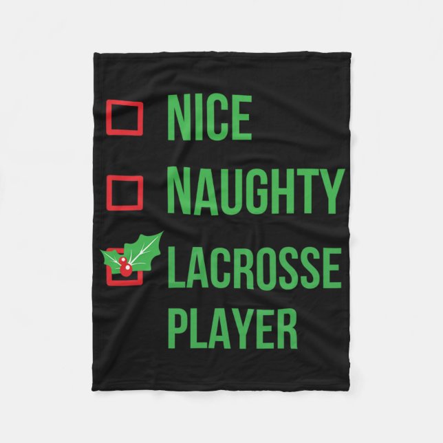 Couverture Polaire Lacrosse Player Funny Pajama cadeau de Noël (Devant)