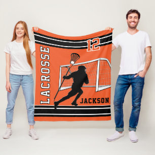 Couverture Polaire Lacrosse Sport - Orange, Blanc, Noir