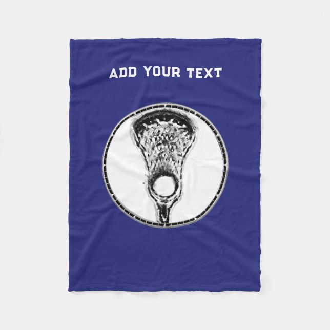 Couverture Polaire Lacrosse Sports Blue Fleece Blanche (Devant)