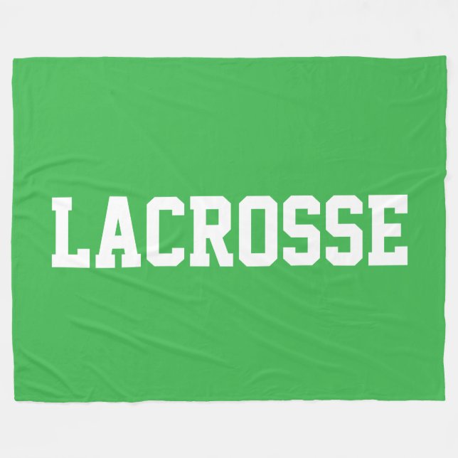 Couverture Polaire LACROSSE Texte Blanc Gras Sur Vert Clair Amusant (Devant (Horizontal))