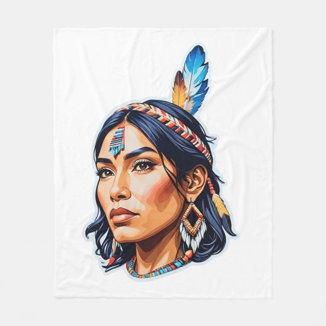 Couverture Polaire Lady amérindienne (Devant)