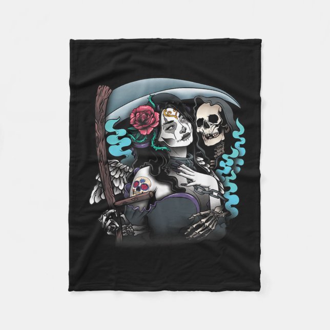 Couverture Polaire Lady Muerte Tattoo La Muerte Tattoo Lady Tattoo Ta (Devant)