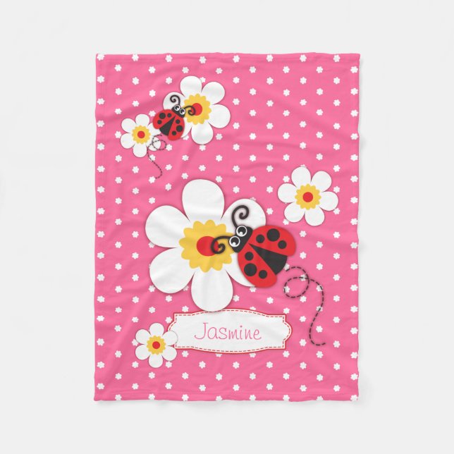 Couverture Polaire Ladybird ladybug fleurs nom rose graphique couvert (Devant)