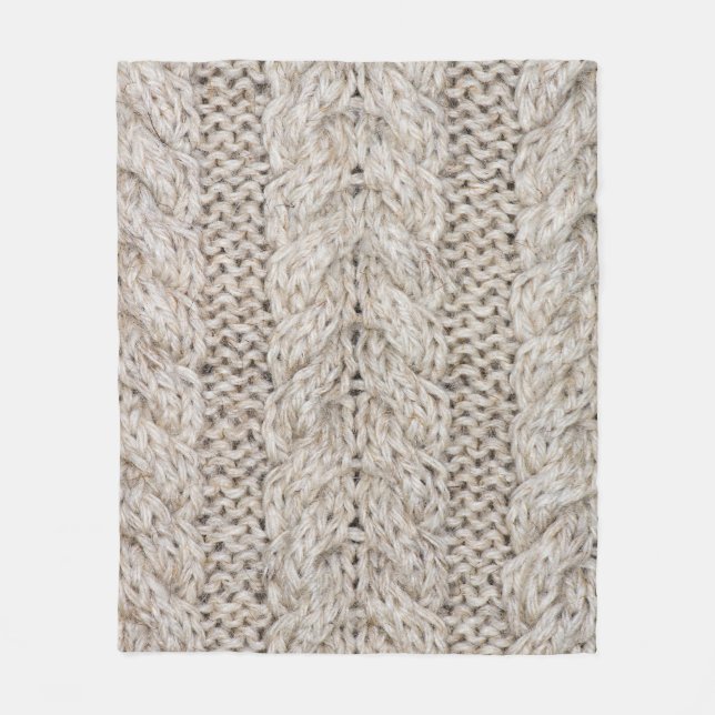 Couverture Polaire Laine de tricot blanc, arrière - plan de texture (Devant)