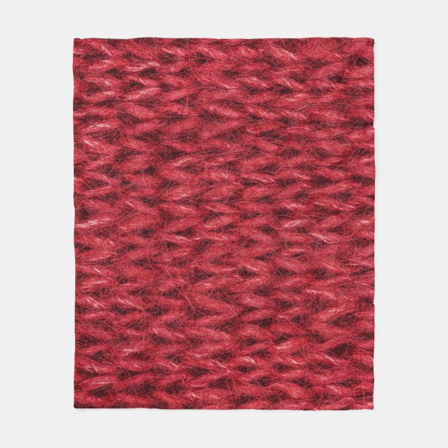 Couverture Polaire Laine rouge : Arrière - plan de texture Tricot. (Devant)