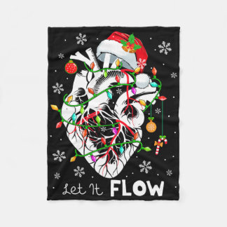 Couverture Polaire Laisser couler l'anatomie de Noël Santa Heart Part