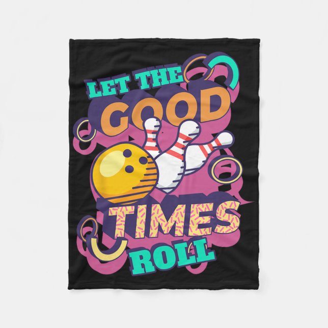 Couverture Polaire Laisser Le Bon Temps Roll Bowling Shirts Drôle Bow (Devant)