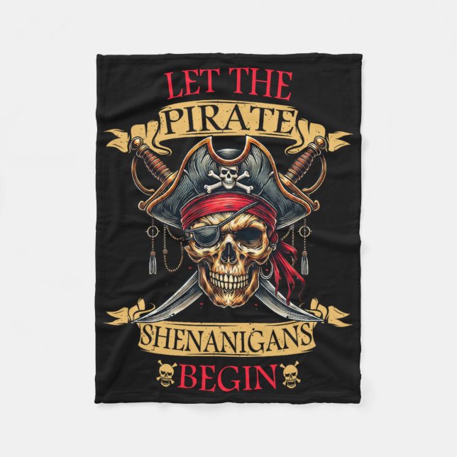 Couverture Polaire Laisser Les Shenanigans Pirates Commencer Le Crâne (Devant)