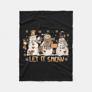 Couverture Polaire Laisser neiger Snowflake Noël Snowman Noël Noël No