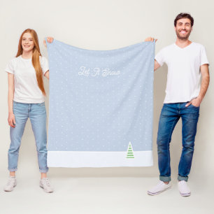 Couverture Polaire Laisser neiger un arbre d'hiver minuscule Ice Blue