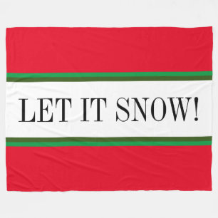 Couverture Polaire LAISSEZ-LE NEIGE Festive Rouge Bright White Green