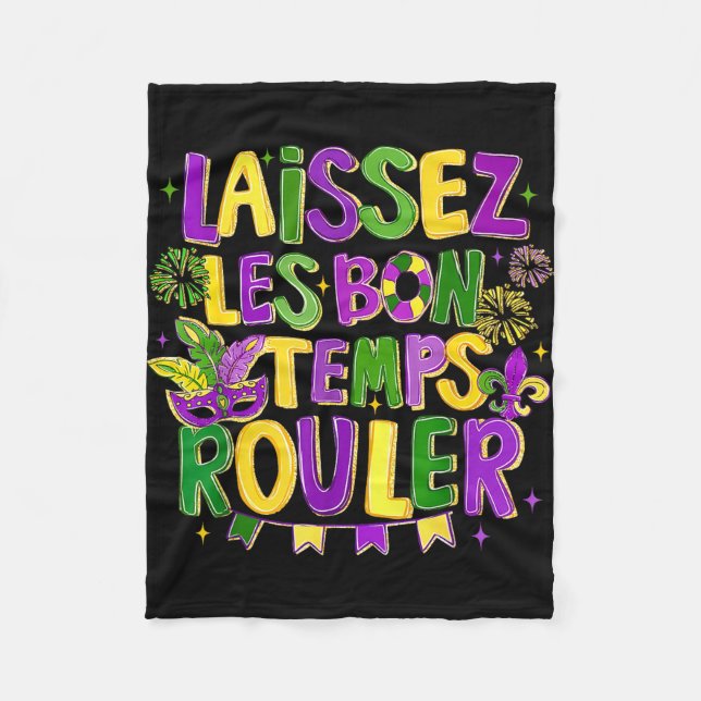Couverture Polaire Laissez Les Bon Temps Rouler Carnaval de Mardi Gra (Devant)