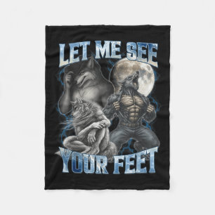 Couverture Polaire Laissez-Moi Voir Vos Pieds Cool Drôle Alpha Loup M
