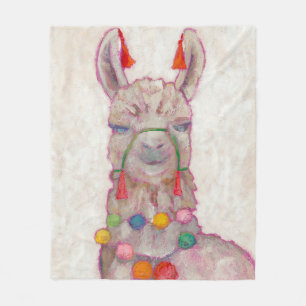 Couverture Polaire Lama de festival d'aquarelle