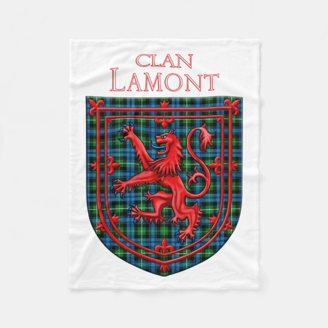 Couverture Polaire Lamont Tartan Scottish Plaid Lion Rampant (Devant)