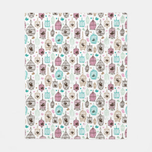 Couverture Polaire l'amour de cage à oiseaux badine le motif