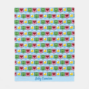 Couverture Polaire L'amour de paix penche le bébé fait sur commande