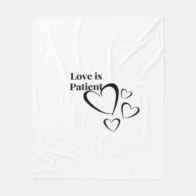Couverture Polaire L'Amour Est Patient Calme Esthétique  (Devant)