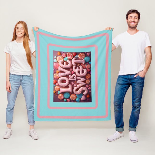 Couverture Polaire L'amour est une typographie de mariage de la Saint (En situation)