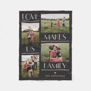 Couverture Polaire L'amour nous rend la famille modifiable couleur co