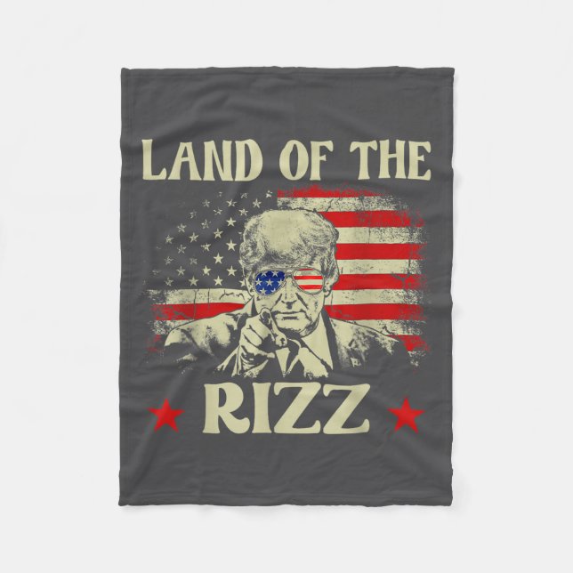 Couverture Polaire Land Of The Rizz Funny Patriotic Trump 4th Of July (Devant)