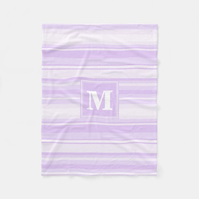 Couverture Polaire Landes lilas monogrammes (Devant)