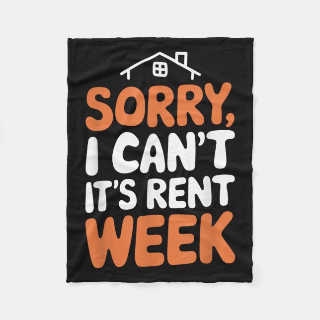 Couverture Polaire Landlord Property Manager, Sorry I Can’t It's Rent (Devant)